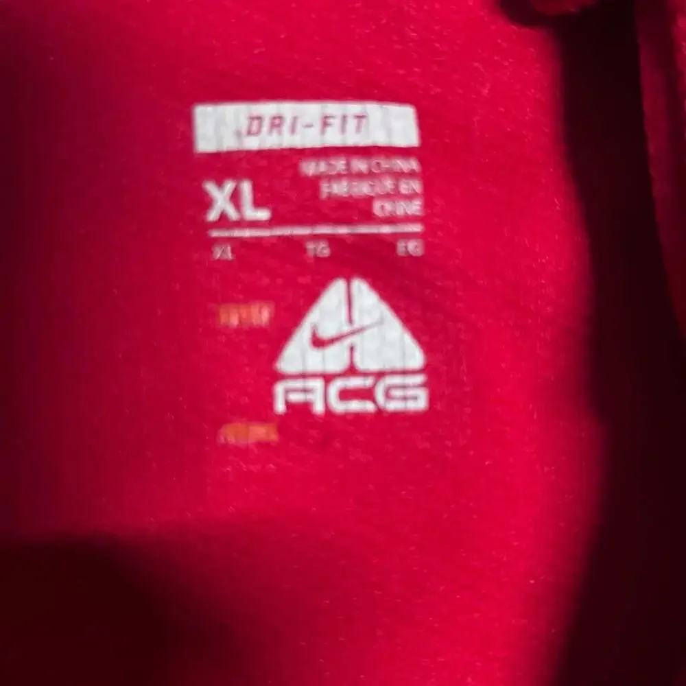 Nike ACG Dri-Fit Waffle Knit 1/4 Zip Pullover Red XL